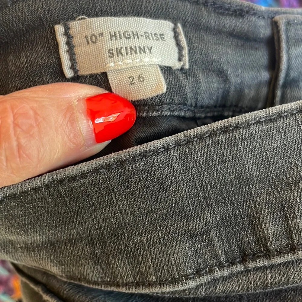Madewell Size 26 Black/Charcoal Grey 10” High-Rise Skinny Jeans